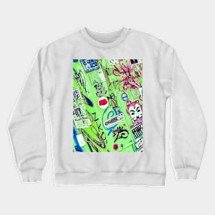 Green Graffiti Street Art Sticker Tag NYC Crewneck Sweatshirt